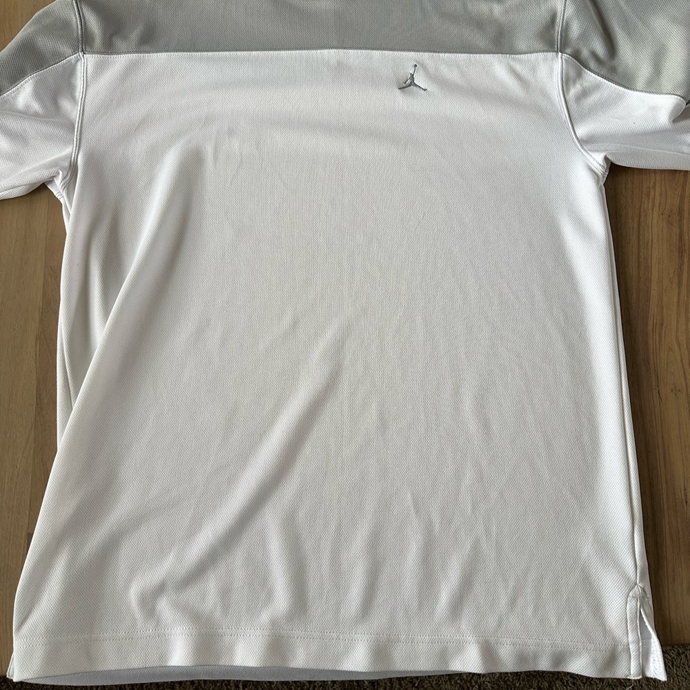 White and Gray Athletic Shirt